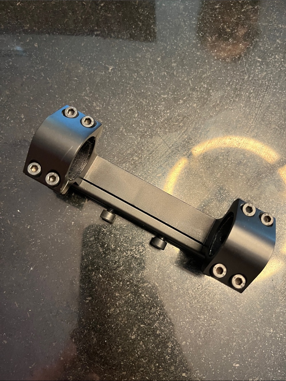 Heavy duty black dual scope mount for secure attachment